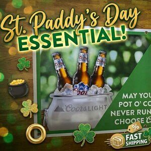 Coors Light St Patricks Day Banner 48x24 Vinyl Beer Banner Choose Chill Bar Manc